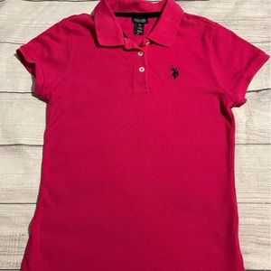 Juniors us polo pink tee M